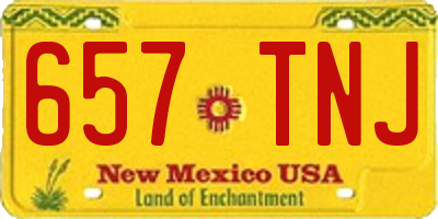 NM license plate 657TNJ
