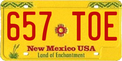 NM license plate 657TOE