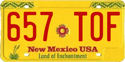NM license plate 657TOF