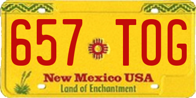 NM license plate 657TOG
