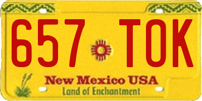 NM license plate 657TOK