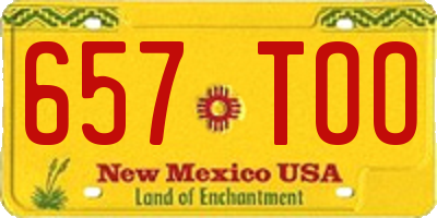 NM license plate 657TOO