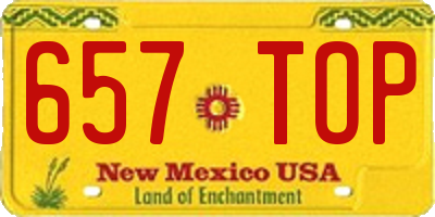 NM license plate 657TOP