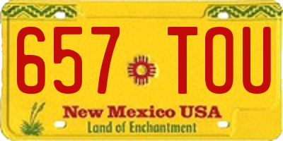 NM license plate 657TOU