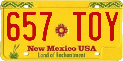 NM license plate 657TOY