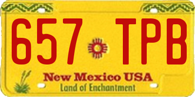 NM license plate 657TPB
