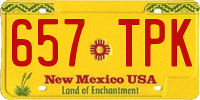 NM license plate 657TPK