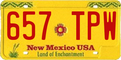 NM license plate 657TPW