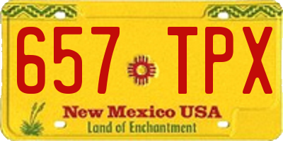 NM license plate 657TPX