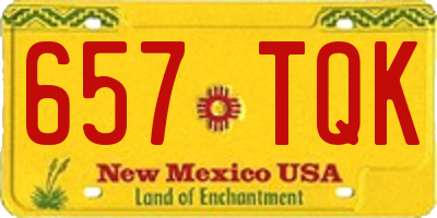 NM license plate 657TQK