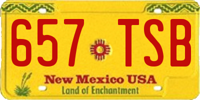 NM license plate 657TSB