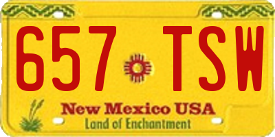 NM license plate 657TSW