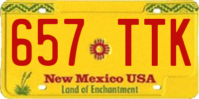 NM license plate 657TTK