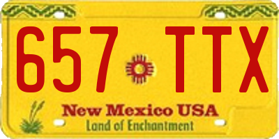 NM license plate 657TTX
