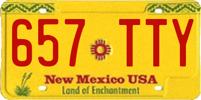 NM license plate 657TTY