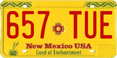NM license plate 657TUE