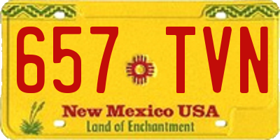 NM license plate 657TVN