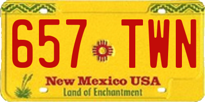 NM license plate 657TWN