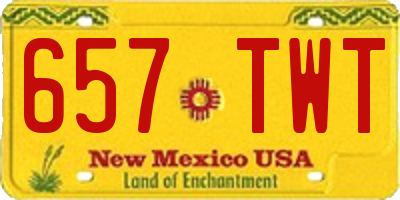 NM license plate 657TWT