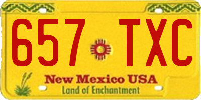 NM license plate 657TXC
