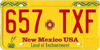 NM license plate 657TXF