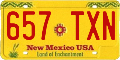 NM license plate 657TXN