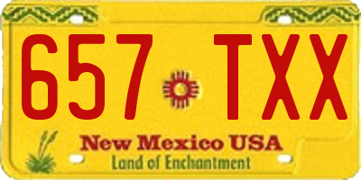 NM license plate 657TXX