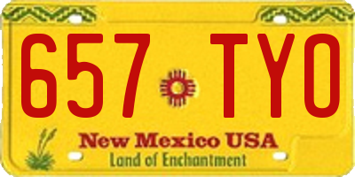 NM license plate 657TYO