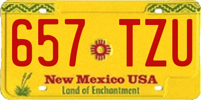 NM license plate 657TZU