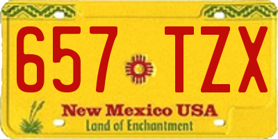 NM license plate 657TZX