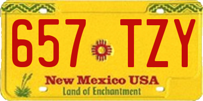 NM license plate 657TZY