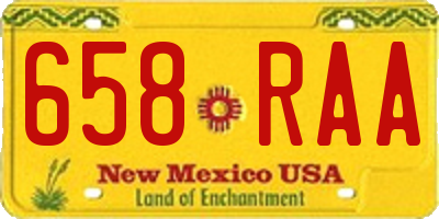 NM license plate 658RAA