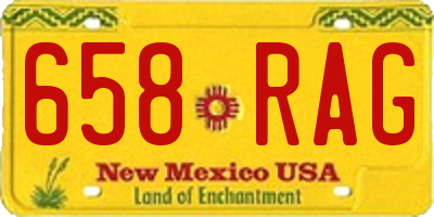 NM license plate 658RAG