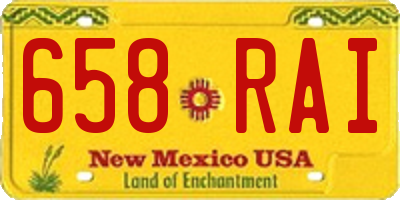 NM license plate 658RAI