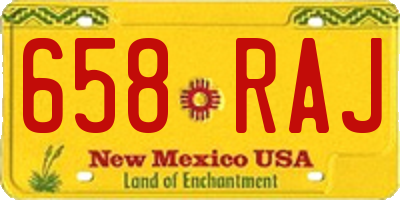 NM license plate 658RAJ