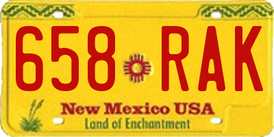 NM license plate 658RAK