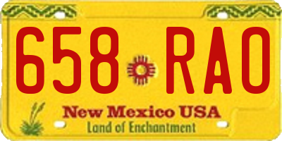 NM license plate 658RAO