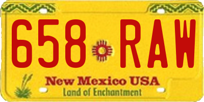 NM license plate 658RAW