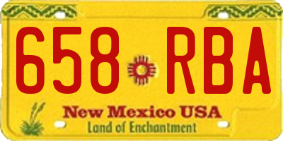 NM license plate 658RBA