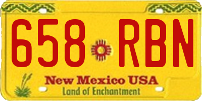 NM license plate 658RBN