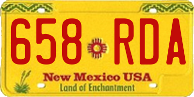 NM license plate 658RDA