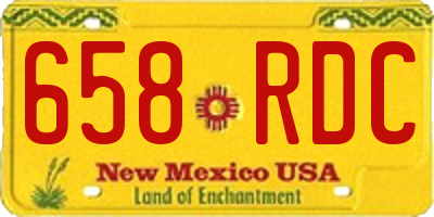 NM license plate 658RDC