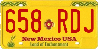 NM license plate 658RDJ