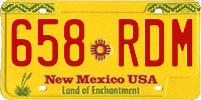 NM license plate 658RDM