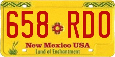 NM license plate 658RDO