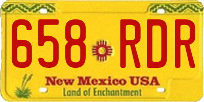 NM license plate 658RDR