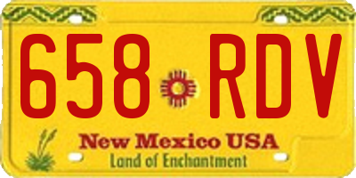 NM license plate 658RDV