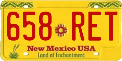 NM license plate 658RET