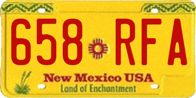 NM license plate 658RFA