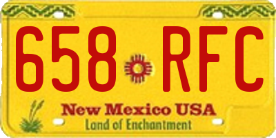 NM license plate 658RFC